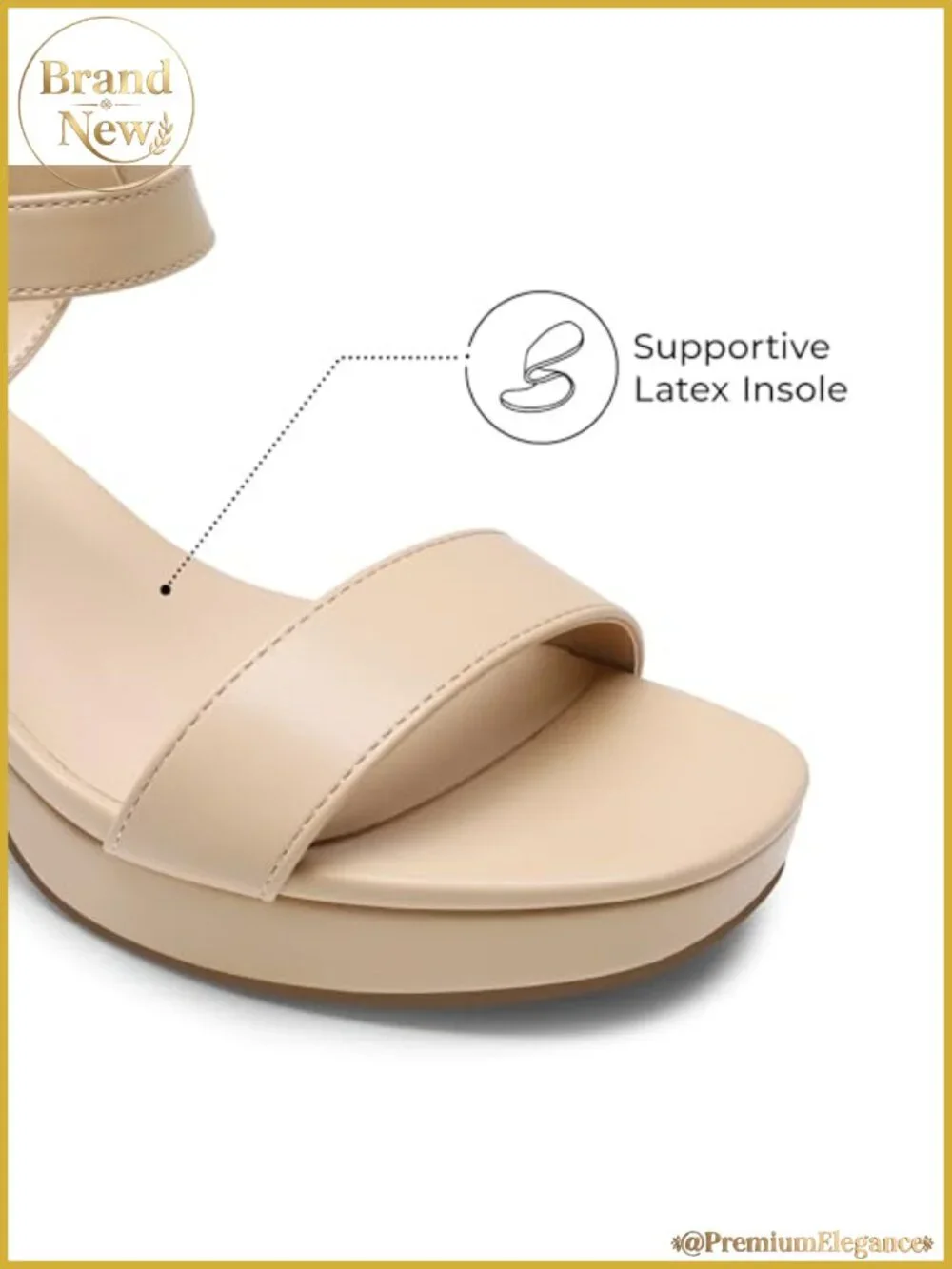 Women's Platform Block Heel Sandals Faux Leather Ankle Strap